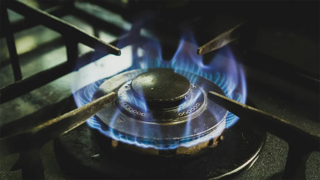 feu de cuisine au gaz ouvert